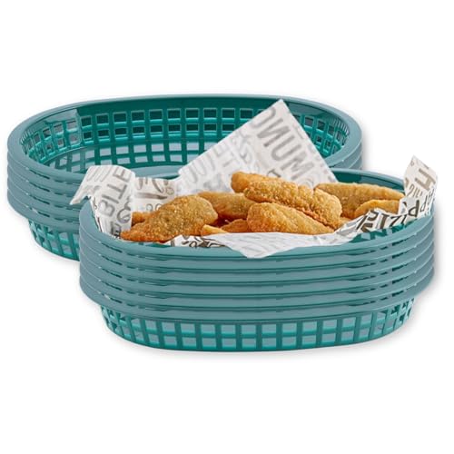 TableCraft Products C1074FG Cash and Carry Basket, Oval, Green (Pack of 12)