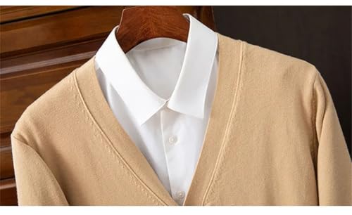 Mens Slim Fit Sweater Cardigan Business Casual Solid Color Cardigan Men V-Neck Long Sleeve Button Down Sweater2