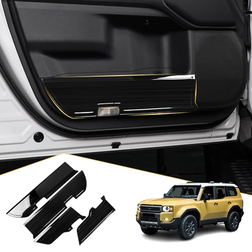 JYCDC Compatible with 2025 Toyota Land Cruiser Stainless Steel Door Protection Panel 2024 Prado LC250 to Protect Your Door Trim Panel (Black)
