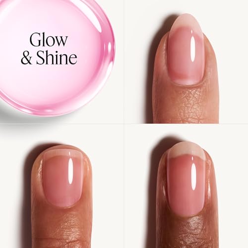 Image of essie Nail Care, 8-Free Vegan, Hard To Resist Nail Strengthener, Glow and Shine, pink tint, 0.46 fl oz