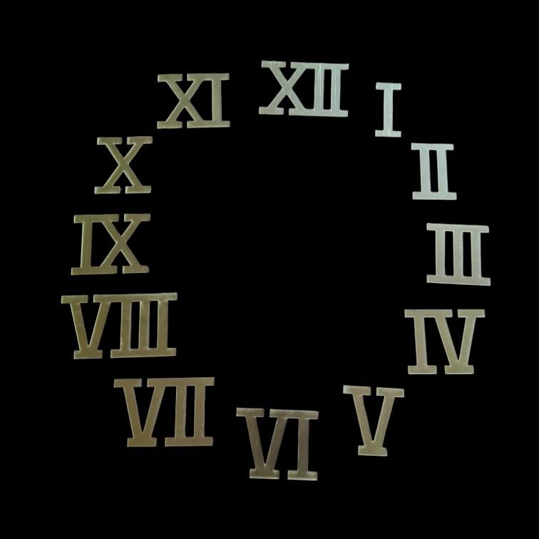 BanteyBanatey® Golden Acrylic Roman Numbers | Numerals, Digits for Clock Making in Resin Art, MDF, Decoupage, DIY Craft As a Clock Accessory 1 to 12 Numbers Size-1.5 Inch-image-34