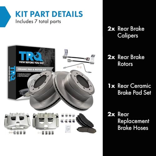 Image of TRQ Brake Pad & Rotor Kit Ceramic Compatible with 2017-2019 Ford F-350 Super Duty