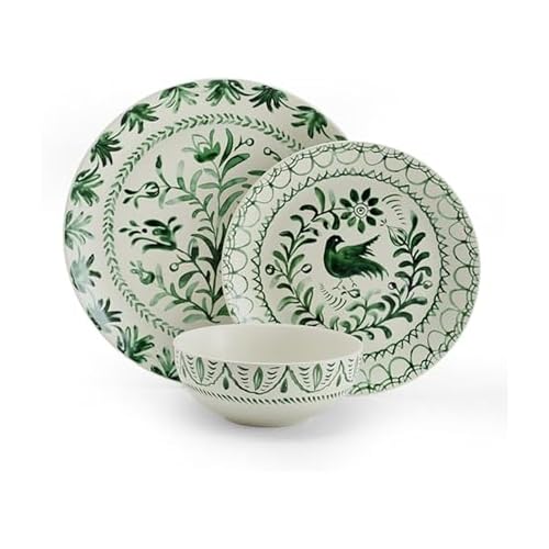 Fitz and Floyd Sicily Green 12 Piece Dinnerware...