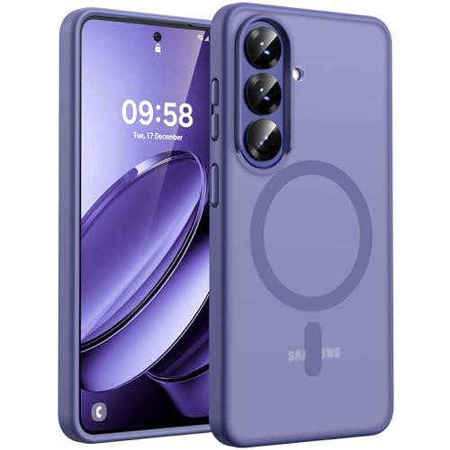 Image of TOCOL for Samsung Galaxy S26 Case, Compatible with Magsafe, Full Camera Protection, Built-in Magnetic Ring, Drop Protection, Translucent Matte Phone Case for S26 (Lavender Gray)