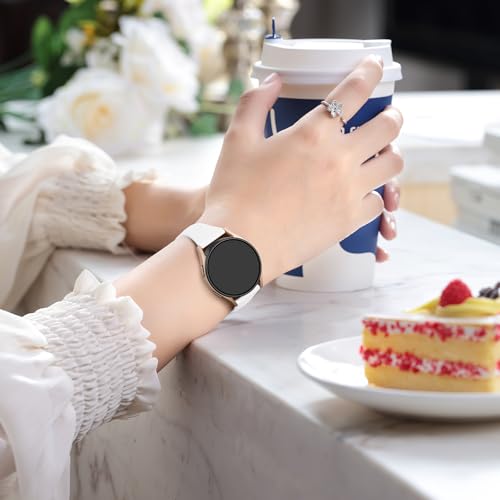 Image of GEAK Compatible with Samsung Galaxy Watch 4 Band 40mm 44mm /Classic 42mm 46mm,Samsung Watch 5 Band,20mm Soft Slim Silicone Band for Samsung Active 2 Watch Band Women Small Black /White /Gray /Sand Pink