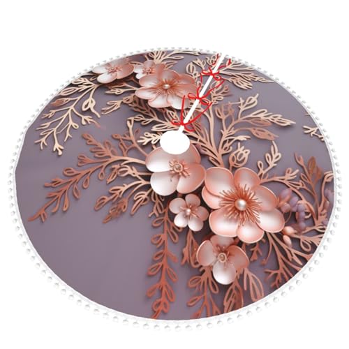 Tapis de sapin de Noël or rose pour masquer les câbles et décorer