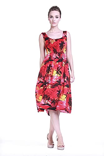 Image of Hawaii Hangover Family Matching Hawaiian Clothes, Sunset Red | Family matching Hawaiian outfits, Sunset Red, lightweight rayon, machine washable, tropical floral print, luaus, cruises