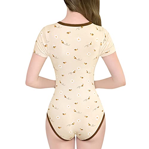 Littleforbig Cotton Romper Onesie Pajamas Bodysuit - Honey Onesie3