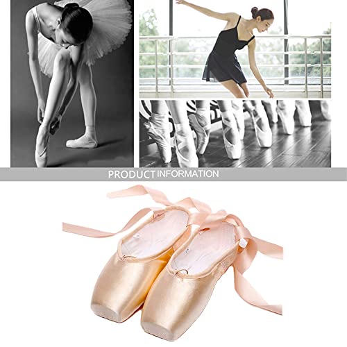 Girl's Canvas Ballet Dance Toe Shoes Professional Satin Pointe Shoes2