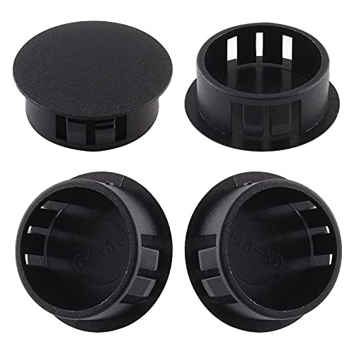 Image of 25Pcs 3 /4 Inch (19mm) Black Hole Plug | Plastic Hole Cover, Round End Cap, Flush Type Tube Insert, For Chair Furniture Glide Protectors