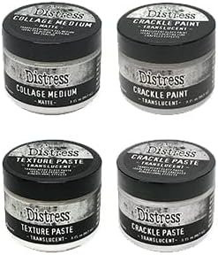 Bundle Tim Holtz Distress® Mediums Bundle -New Release for April 2022 Ranger Ink Crackle Paint Translucent Collage Medium - Matte Crackle Paste - Translucent Texture Paste - Translucent