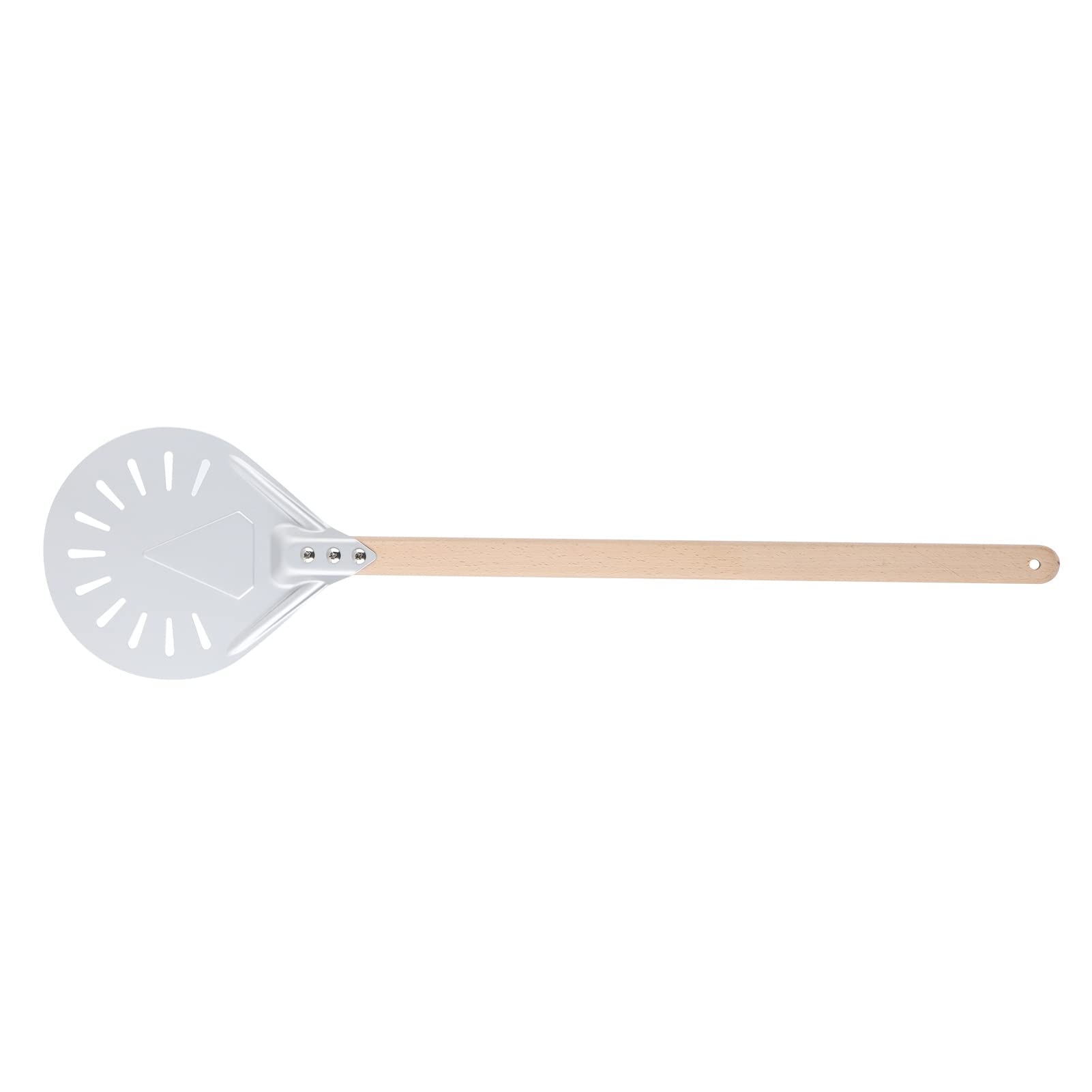 Jeanoko Aluminum Alloy Pizza Spatula for Pizza Oven Detachable Handle NonSlip Round Kitchen Utensils for Outdoor Ovens Helps to Turn Pizza with Less (8 -inch pour pizza shovel (with 60cm
