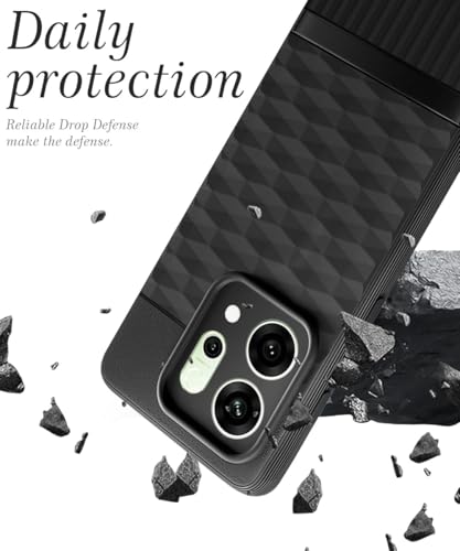 Image of WOW IMAGINE Silicone Back Cover for Oppo Reno 14 5G with Hexa Cube Design (Black)