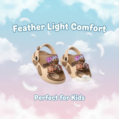Image of GLJ Kids Comfort Clogs Sandals for Boy and Girl, 1 to 14 Years, Two-Strap Design, Easy to Wear Slip On, Dust and Waterproof, 1100