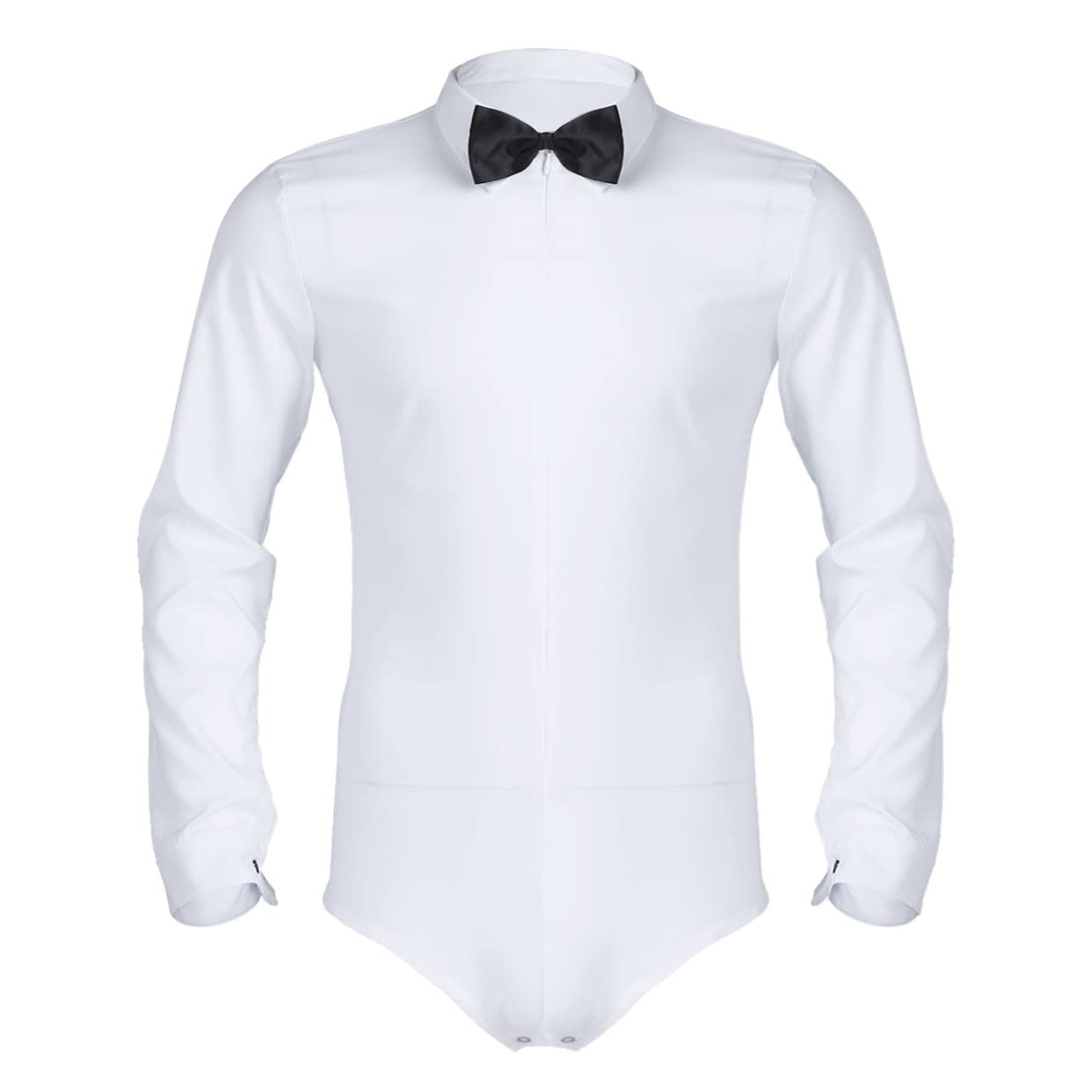 Mufeng Body Chemise Homme Body String Combinaison T Shirt Chemise Homme Mariage Cérémonie Baptème Soirée Bals Chemise de Costume Smoking Homme M-3XL