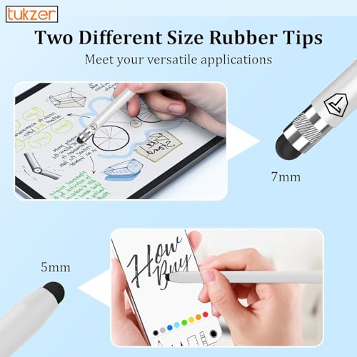 Tukzer 2in1 Tablet Stylus Pen with Soft Rubber Tip,Magnetic