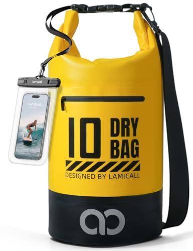 Lamicall Dry Bag wasserdichte Tasche - [Robust & Kratzfest] 5L/10L/20L/30L/40L Rucksack Wasserdicht Beutel Waterproof Bag Drybag für Wassersport/Strand/Bootsport Freie 100% wasserfeste Handyhülle