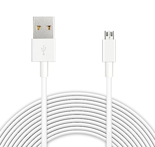 Cable de extensión de alimentación de 3 m para Wyze Cam, YI, Nest Cam, Blink, Netvue, Kasa Cam, Cloud Cam, Furbo Dog, Arlo Q, extensión USB a micro USB de carga y cable de sincronización de datos
