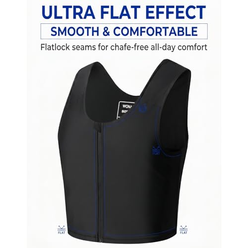Image of Wonababi Chest Binder for Transgender - Fullback Ultra Flat Compression Bra | Ultra Flat Trans Binder, Strong Compression Full-back Support for FTM, Large Breasts, Genderfluid