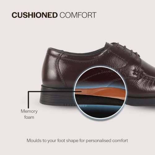 Image of FAUSTO Men's Genuine Leather Formal Lace Up Moccasins Derby Shoes for Office|Memory Cushion Work Shoes Lace-Ups