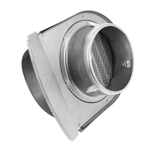 Angoily ステンレス製 丸型排気口カバー 壁用換気口部品 屋内屋外対応 浴室 ガレージ 乾燥機 レンジフード 換気ダクト用 耐久性あり 防雨フード付き