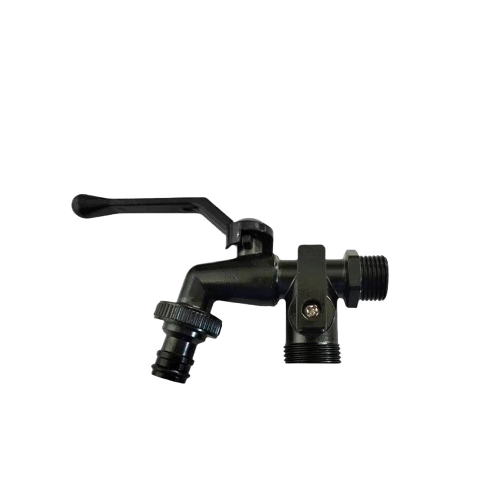 Garden Faucet Garden Faucet Outdoor Brass Water Tap Anti-Freeze Bibcocks with Hose Connector Dual Outlet for Washing Machine(BK with 1 Nipple)