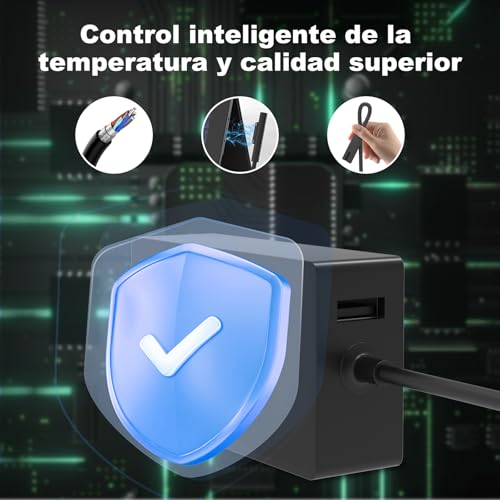 Cargador Surface 65W sustitución para evitar batería baja en Surface Pro 7 6 4