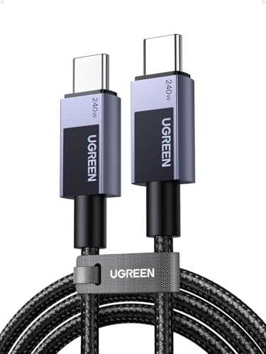 UGREEN USB C Cable 2M Braided 240W (48V 5A) Power Delivery PD 3.1 Fast Charging USB C to Type C Cable for MacBook Pro/Air iPad Pro/Air 4 Samsung S25/S24/S23 iPhone 15/16/17 pro max