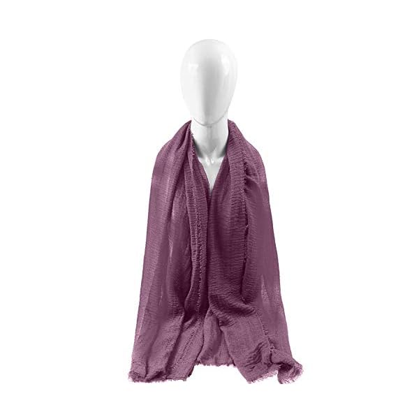 4 Pack Women Cotton Hemp Scarf Shawl Soft Long Scarves Pashmina Hijab Scarf Muslin Scarves, 4 Colors (Mixed 4 Colors B) - Image 5