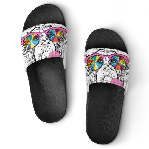 Claquettes femme singe drôle sandales chaussons de maison slide de bain
