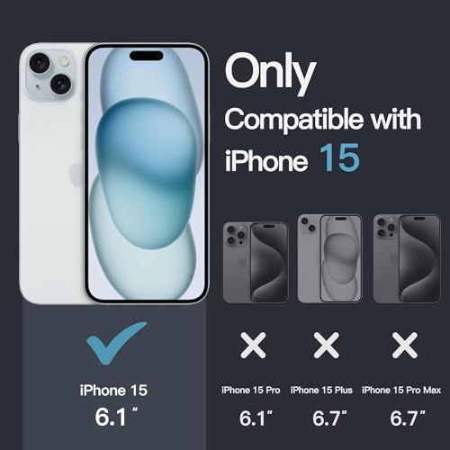 Image of VONZEE Microfiber Logo Cut Cover Compatible for iPhone 15 Case Liquid Silicone Case Non-Slip Full Body 4 Layer Protective Covers Shockproof Back Cover with High Raised Camera Lips (Dark Grey)