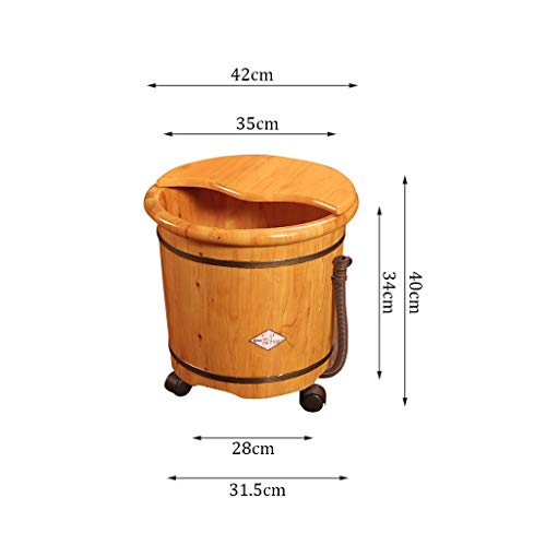 Masajeador de pies spa con barril de madera 42x31.5x40cm miniatura 2
