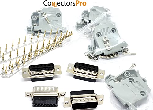 Kit 4 juegos Conector DB15 Macho con Capuchones y Pines miniatura 4