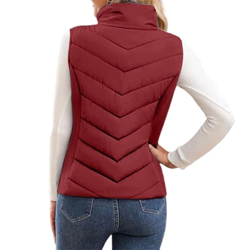 Chaleco acolchado mujer cuello alto para evitar el viento 6