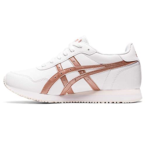 ASICS Tiger Runner, Chaussures de Running Femme, Blanc/Rose/Or, 39 EU