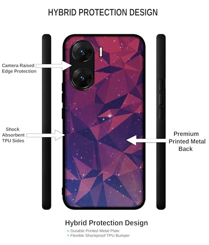 Image of Bad Color Shape Design Premium 2D Printed Metal Back Case Cover for Vivo V29E 5G