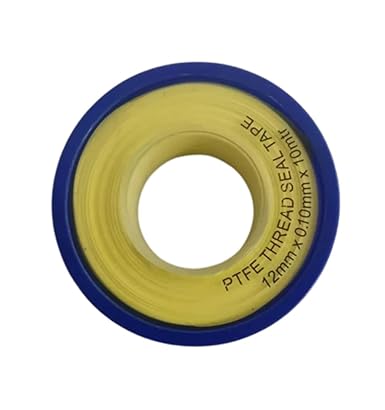 On Blow Teflon Thread Sealing Tape Yellow (12 mm*10 meter) (1/2 Inch Size) Used for Pipe Fittings, Aquarium, Washing Machine, Water Tap to fix Water Leak & Tap Installation (Pack of 50)