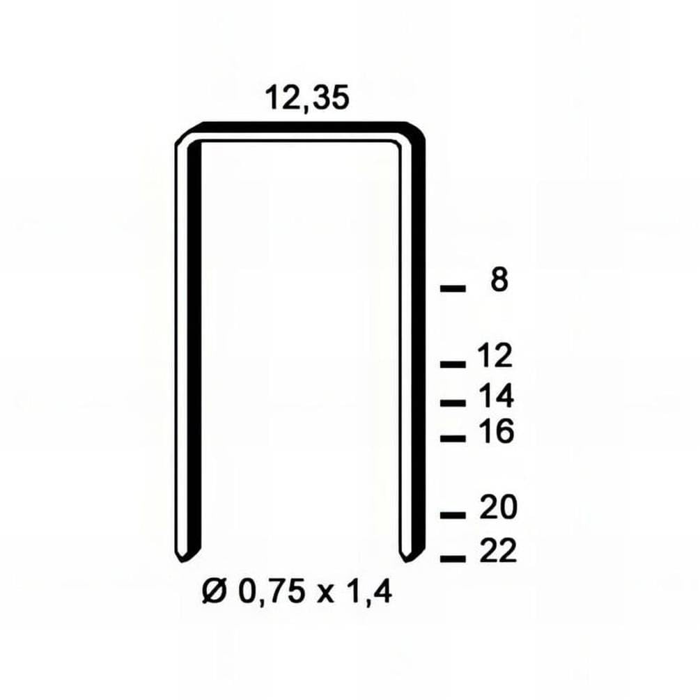 5000 punti metallici zincati Ak-20-12,35x20x0,75x1,4 mm - D-Work