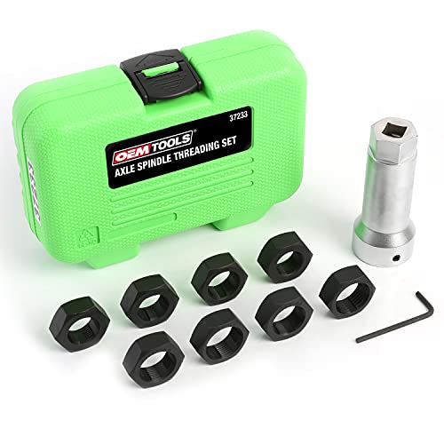 OEMTOOLS 37233 Axle Spindle Threading Set, Thread Repair Kit, Thread Chaser Set, Rethreading Tool Kit, Thread Restorer Kit, Rust Cleaner Thread Chaser