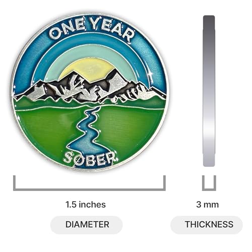 Image of The Achieve Mint 1 Year Sober Token - Non-AA, Non-Religious Sobriety Gift for Men & Women