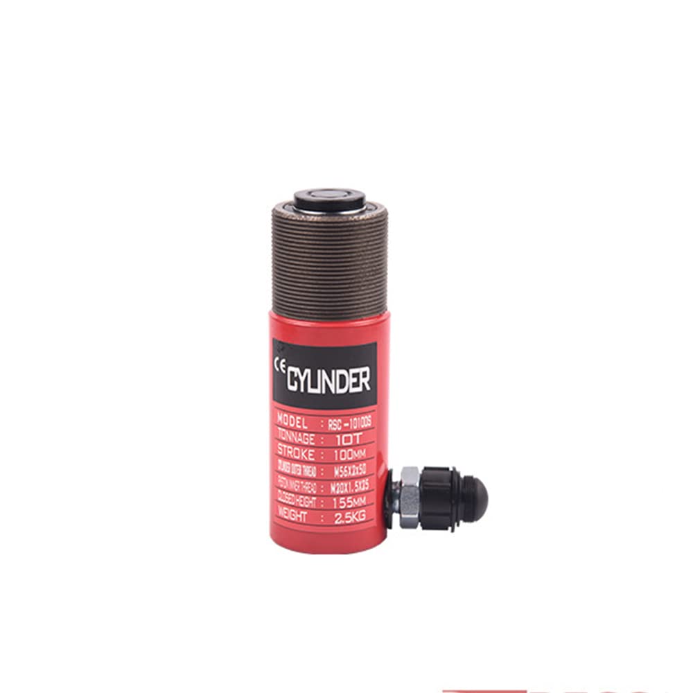 ZCBYBT Hydraulic Cylinder 10 Ton Capacity, Single Port Lifting Jack with Internal & External Threads,100mm stroke