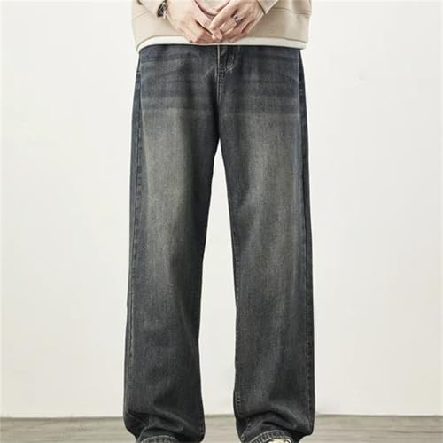 Men's Fall Winter Jeans – Thick Soft Cotton Loose Wide-Leg Straight Denim Pants, Casual Trousers2