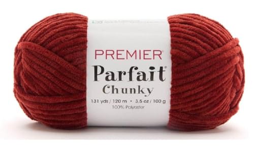 Image of Premier Yarns Parfait Chunky Chenille Yarn 3.5 Oz 6 Super Bulky Weight 3 Pack Bundle with Bella's Stitch Place Holders (Harvest)