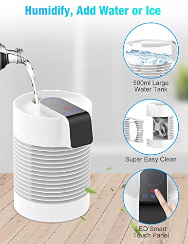 Oushome Portable Air Conditioner Fan, Portable Ac & Humidifier With 3-Speed, Ac Unit 360° Auto Oscillation Mini Air Conditioner Quite Personal Air Conditioner Evaporative Air Cooler For Room Car Camping ... thumb #4