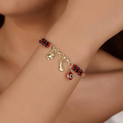 14K Gold Bohemian Bracelet for Women, Evil Eye Beaded Chain,Lucky Turkish Trendy Jewelry Gift3