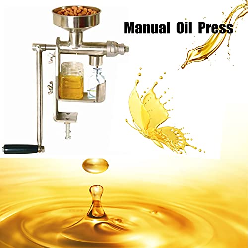 NEWTRY Manual Oil Press Machine Household Oil Extractor Peanut Nuts Seeds Oil Press Machine 304 Stainless Steel for Cold Extract