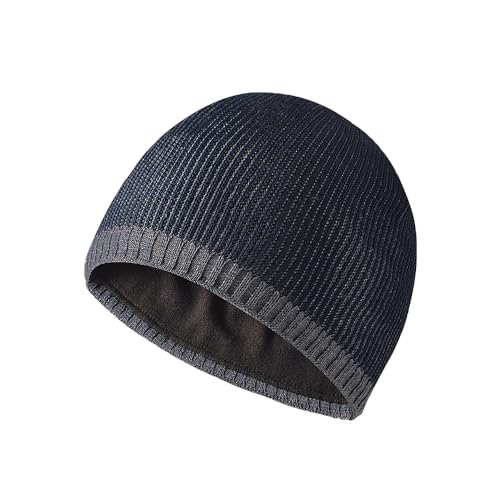 NLAND Gorro Invierno Hombre Gorros de Punto Mujer Polar Unisex Sombreros Suave y Ligereza para Esquiar Correr (Gris Oscuro)