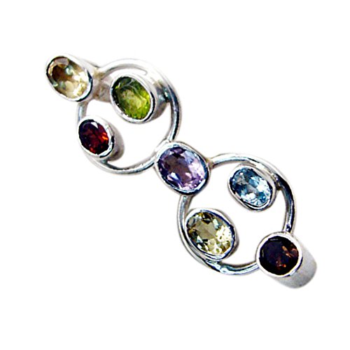 Pendentif multi gemstone argent 925 pour sublimer vos tenues - 4