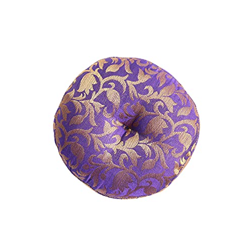 Singing Bowl Cushion Handmade Round Cushion Brocade Art Silk Home Decor Pillow For Tibetan Singing Bowl (6