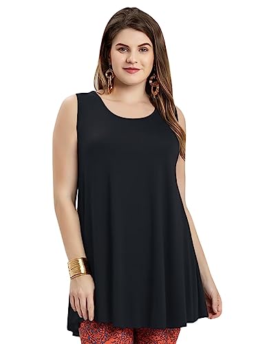 LARACE Tank Tops for Women Plus Size Sleevelss Tunic Casual Summer Clothes Swing Shirts for Leggings2